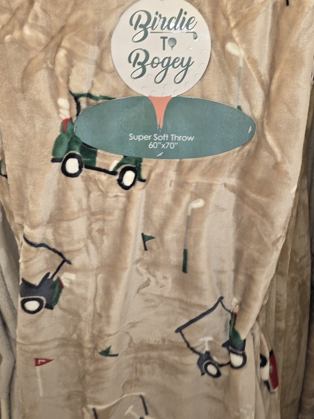 Super Soft Beige Golf Throw Blanket